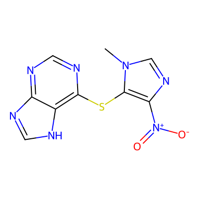 Chemical structure of Azathioprine