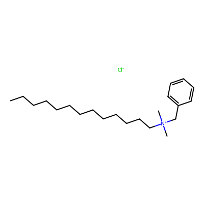 Chemical structure of Benzalkonium Chloride