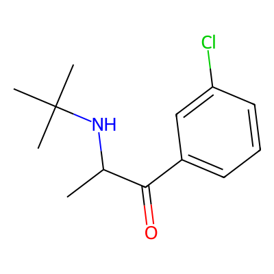Chemical structure of Bupropion