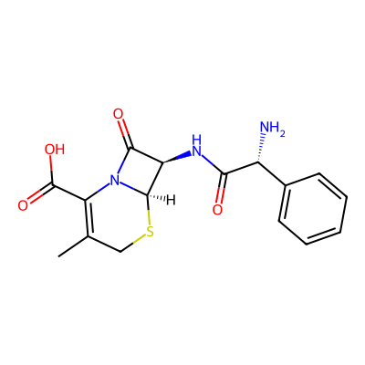 Chemical structure of Cephalexin