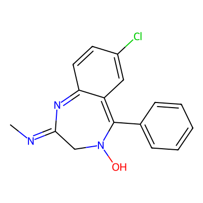 Chemical structure of Chlordiazepoxide