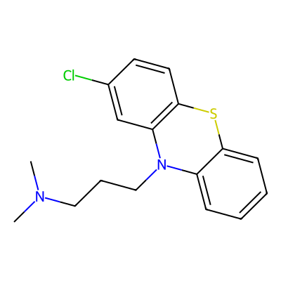 Chemical structure of Chlorpromazine