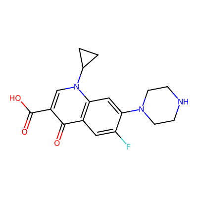 Chemical structure of Ciprofloxacin