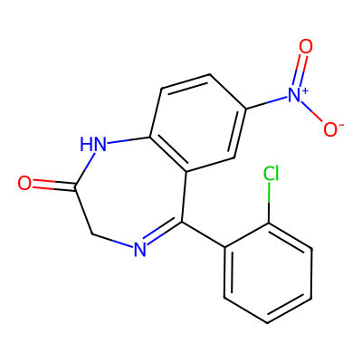 Chemical structure of Clonazepam
