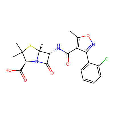 Chemical structure of Cloxacillin
