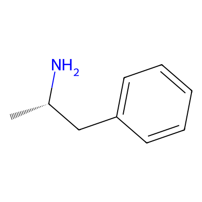 Chemical structure of Dextroamphetamine