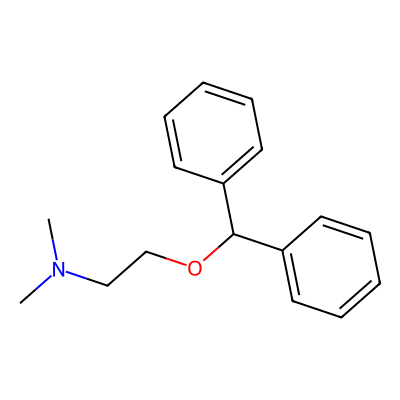 Chemical structure of Diphenhydramine