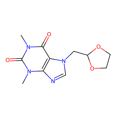 Chemical structure of Doxofylline