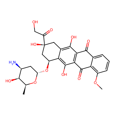 Chemical structure of Doxorubicin