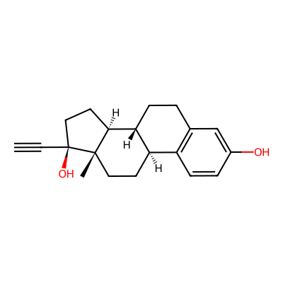 Chemical structure of Ethinylestradiol