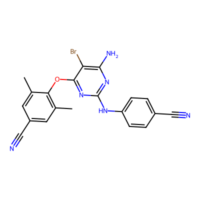 Chemical structure of Etravirine