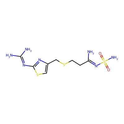 Chemical structure of Famotidine