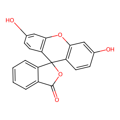 Chemical structure of Fluorescein