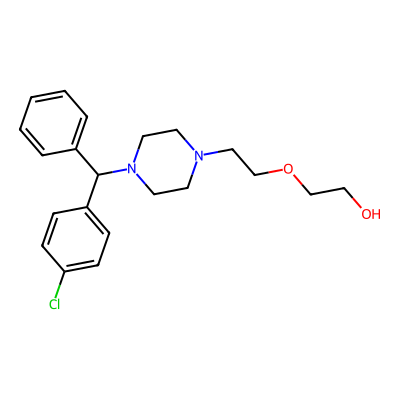 Chemical structure of Hydroxyzine