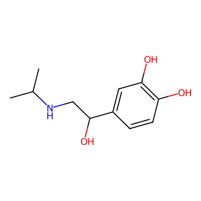 Chemical structure of Isoprenaline