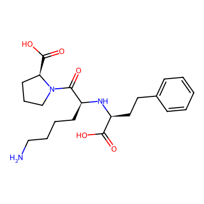 Chemical structure of Lisinopril
