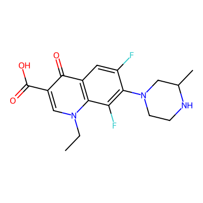 Chemical structure of Lomefloxacin