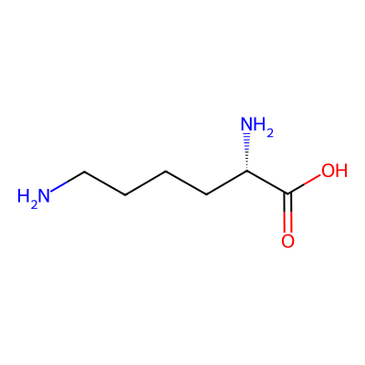 Chemical structure of Lysine