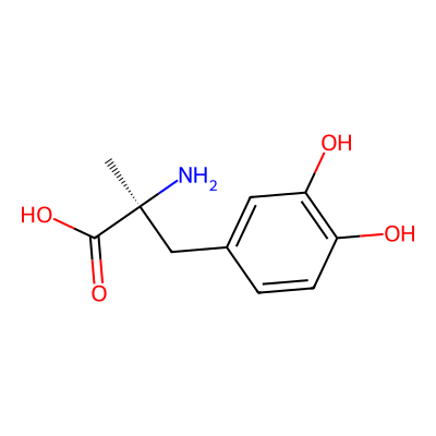 Chemical structure of Methyldopa