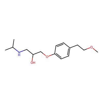 Chemical structure of Metoprolol