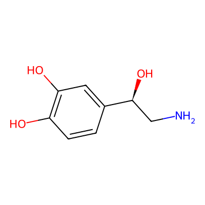 Chemical structure of Norepinephrine
