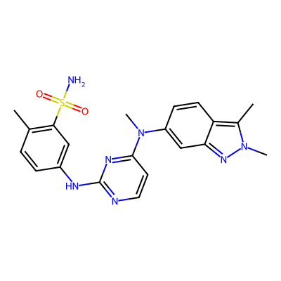 Chemical structure of Pazopanib