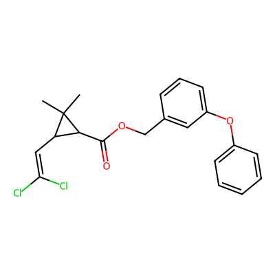 Chemical structure of Permethrin