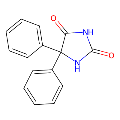 Chemical structure of Phenytoin
