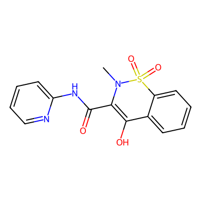 Chemical structure of Piroxicam