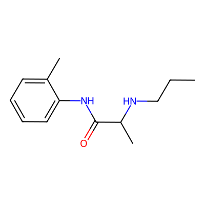 Chemical structure of Prilocaine