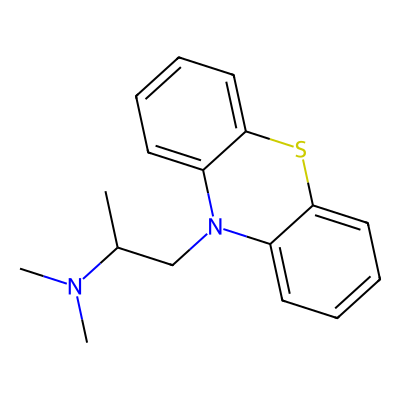 Chemical structure of Promethazine