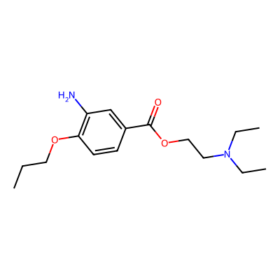 Chemical structure of Proparacaine