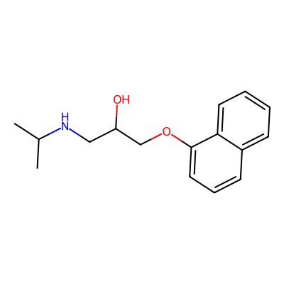 Chemical structure of Propranolol