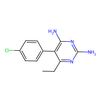 Chemical structure of Pyrimethamine
