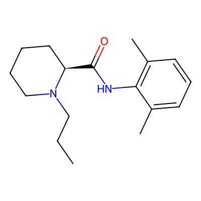 Chemical structure of Ropivacaine