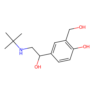 Chemical structure of Salbutamol