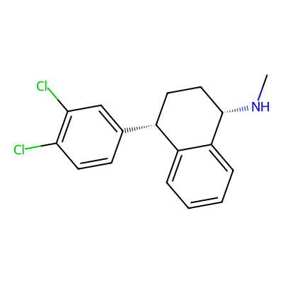 Chemical structure of Sertraline