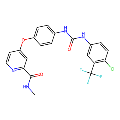 Chemical structure of Sorafenib