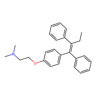 Chemical structure of Tamoxifen