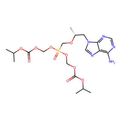 Chemical structure of Tenofovir disoproxil