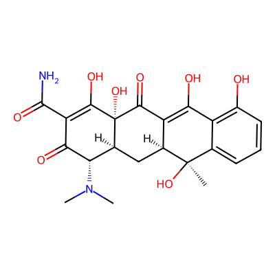 Chemical structure of Tetracycline