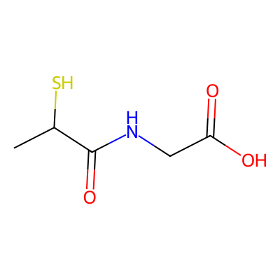Chemical structure of Tiopronine