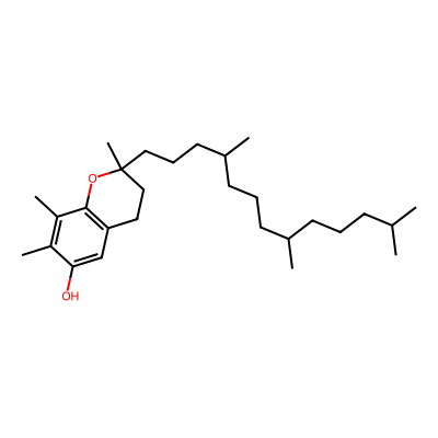 Chemical structure of Tocopherol