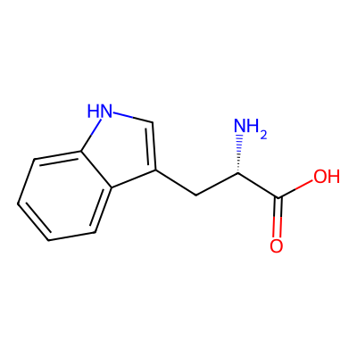 Chemical structure of Tryptophan