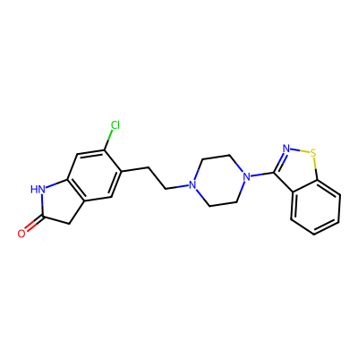 Chemical structure of Ziprasidone