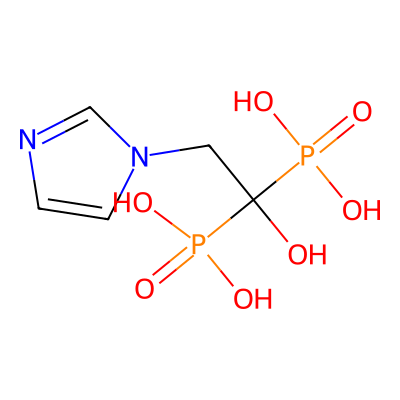 Chemical structure of Zoledronic Acid