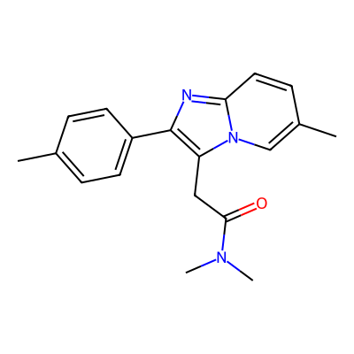 Chemical structure of Zolpidem